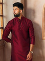Koshin Men Self Design Straight Kurta