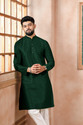 Koshin Men Self Design Straight Kurta