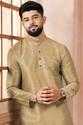 Koshin Men Self Design Straight Kurta