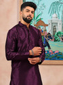 Koshin Men Self Design Straight Kurta