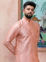 Koshin Men Self Design Straight Kurta