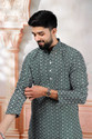 Koshin Men Embroidered Straight Kurta