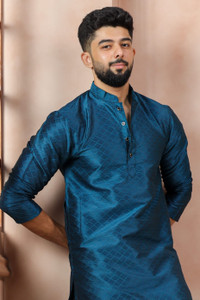 Koshin Men Self Design Straight Kurta