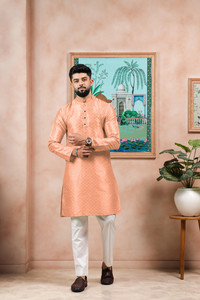 Koshin Men Self Design Straight Kurta