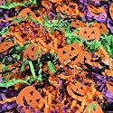 Kosiz 1 lb Halloween Crinkle Cut Paper Shred Black Orange Purple Raffia Paper Shred Filler with Pumpkin Confetti for Gift Wrapping Craft DIY Basket Box Trick or Treat Halloween Party Supply