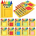 Kosiz 10 Set Wooden Sticky Note Holder Kit, Crayon, Multicolor