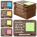 Kosiz 10 Set Wooden Sticky Note Holder Kit, Employee, Brown