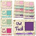 Kosiz 10 Set Wooden Sticky Note Holder Kit, Vet Tech Week, Colorful