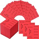 Kosiz 5 Bid 504 Raffle Ticket Sheets Chinese Auction Tickets, Red