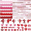 Kosiz Heart Bulletin Board Decoration Set 118 ft Scalloped Bulletin Board Borders Classroom Poster Border Trim with 257 Pcs Letter Number Symbol Cutout for Back to School Decor