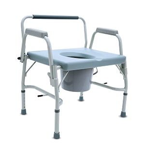 kosmocare heavy duty bariatric commode chair  adjustable seat height  bedside commode toilet chair with drop arms and bathroom safety frame for elderly adults 