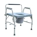 KosmoCare Heavy Duty Bariatric Commode Chair | Adjustable Seat Height | Bedside Commode Toilet Chair with Drop Arms and Bathroom Safety Frame for Elderly, Adults |