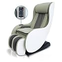 KosmoCare Faux Leather Compact Economy Massage Chair | Zero Gravity Chair Full Body Massager for Pain Relief | Back Massager Recliner Chair with Heat Therapy for Back Pain | White & Green