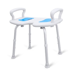 kosmocare crest series shower bench with height adjustable tool-free assembly shower chair with anti-slip rubber tips for safety of seniors amp elderly - with armrest
