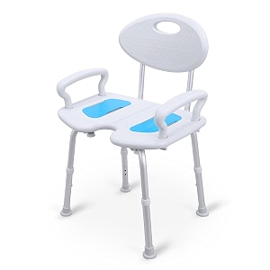 kosmocare crest series shower bench with height adjustable tool-free assembly shower chair with anti-slip rubber tips for safety of seniors amp elderly - with back amp armrest