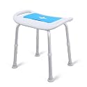 KosmoCare Crest Series Shower Bench with Height Adjustable, Tool-Free Assembly Shower Chair with Anti-Slip Rubber Tips for Safety of Seniors &amp; Elderly - Without Back &amp; Armrest
