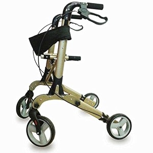 kosmocare electric blue lightweight foldable aluminum rollator walker with seat