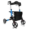 KosmoCare Euro - Style Rollator (Blue)| Walker with wheels | Compact Folding Rollator | Rollator Walker with Seat for Elderly | Walking Aid | Walkers for Adults