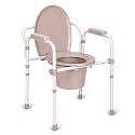 KosmoCare Folding Commode Chair with Long Bucket and Splash Guard