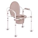 KosmoCare Folding Commode Chair with Large Bucket | 3-in-1 Usage - Bedside Commode, Raised Toilet Seat Riser, Safety rails | Portable Commode for adults &amp; elderly |