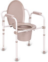 KosmoCare Folding Commode Chair with Long Bucket and Splash Guard Commode Chair