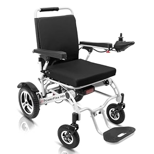 kosmocare powerflex heavy duty electric wheelchair foldable motorized wheelchair with adjustable reclining backrest compact long-lasting battery portable power mobility aid for adults amp seniors  air travel friendly
