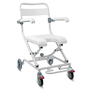 kosmocare premium imported light weight aluminum folding shower wheelchair with front cut