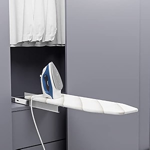 kosmocare wardrobe pull out folding ironing board  built-in swivel and rotatable with channel  press table for clothes  space-saving for home