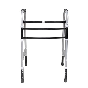 kossto folding portable amp lightweight height adjustable walker suitable for seniors adult disabled patients silver