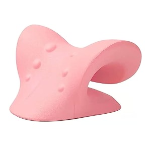kossto neck and shoulder relaxer for tmj pain relief and cervical traction device for spine alignment neck stretcher chiropractic pillow for neck pain relief pink