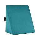 kossto Wedge Cushion | Wedge Pillow Memory Foam for Back Support, Acid Reflux, Snoring, GERD, Leg Elevation, Pregnancy | (18L x 17.5W x 11H Inch) | Velvet (Aqua Green)