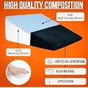 kossto Wedge Cushion | Wedge Pillow Memory Foam for Back Support, Acid Reflux, Snoring, GERD, Leg Elevation, Pregnancy | (18L x 17.5W x 11H Inch) | (Velvet Black)