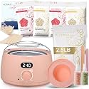 KOTAMU Pink Hair Removal Wax Kit for Women & Men, Digital Waxing Kit with 2.5lb Cream Wax Beads for Chest Back Leg Bikini Brazilian Waxing, Perfect Use at Home & Salon