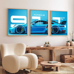 KOTART Big Porsche Car Framed Posters Gift