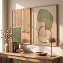 kotart BOHO Floral Textured Wall Art Home Decoration | Aesthetic Floral Paintings With Frame For Living Room Bed Room Hotel Wall Decor Digital Reprint Set of 2 (19X25 INCH)