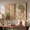 kotart BOHO Floral Textured Wall Art Home Decoration | Aesthetic Floral Paintings With Frame For Living Room Bed Room Hotel Wall Decor Digital Reprint Set of 2 (10X13 INCH)
