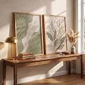 kotart BOHO Textured Wall Art Home Decoration | Aesthetic Floral Paintings With Frame For Living Room Bed Room Hotel Wall Decor Digital Reprint Set of 2 (10X13 INCH)