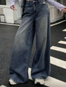 KOTTY Baggy Fit Women Dark Blue Jeans