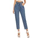 KOTTY Blue Cotton Lycra Boyfriend High Rise