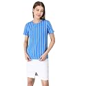 KOTTY Blue Striped Cotton Women T-Shirt