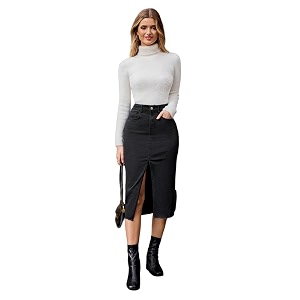 KOTTY Cotton Blend A-Line Skirt
