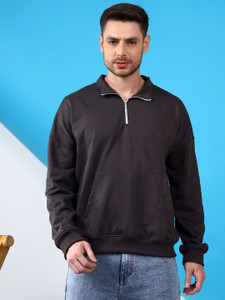 KOTTY Full Sleeve Solid Men Sweatshirt
