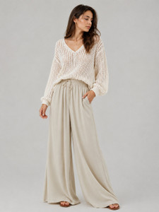 KOTTY Loose Fit Women Beige Trousers