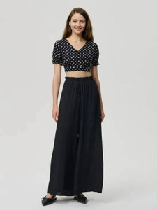 kotty loose fit women black trousers