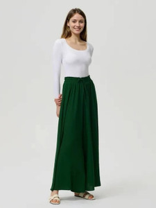 kotty loose fit women dark green trousers