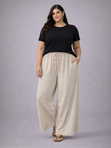 KOTTY Loose Fit Women White Trousers