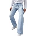 KOTTY Mens Loose Fit Cargo Denim Jeans