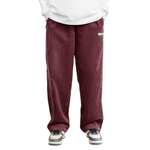 KOTTY Mens SolidButtonWideLoose fitCorduroy Trousers Pant