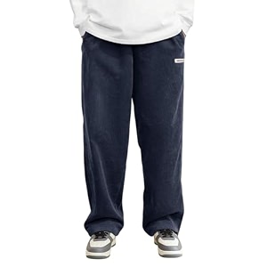 KOTTY Mens SolidButtonWideLoose fitCorduroy Trousers Pant