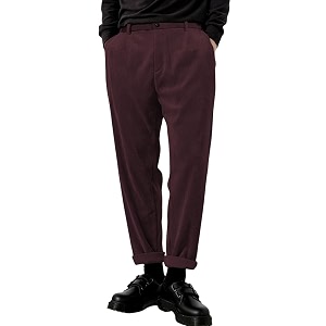KOTTY Mens SolidButtonStraightRegular fitCorduroy TrousersPant for Men